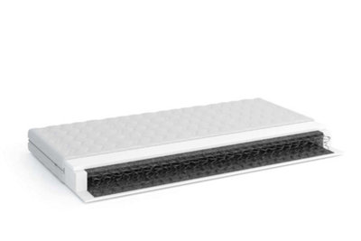 Elegant Graphite Bunk Bed with Storage & Foam/Bonnell Mattresses - Functional Design (H1640mm x W1980mm x D980mm)