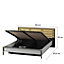 Elegant GRIS Ottoman Bed EU King Size (160x200cm) with Spacious Underbed Storage and LED Lighting
