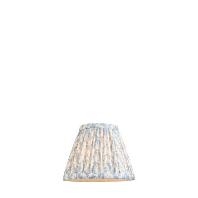 Elegant Handcrafted 16cm Tapered Lamp Shade in Shell Bay Blue with Pleated Leaf Design