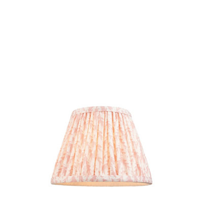 Elegant Handcrafted 20cm Peachy Pink Tapered Cylinder Lamp Shade with Leaf Design