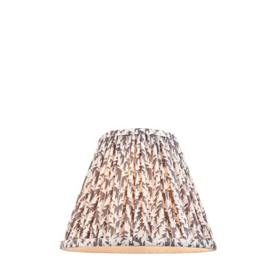Elegant Handcrafted 25cm Pearl Grey Tapered Cylinder Lamp Shade with Pleated Design
