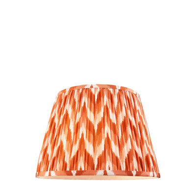 Elegant Handcrafted Apricot Orange Zigzag Tapered Lamp Shade - 35cm