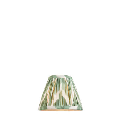 Elegant Handcrafted Cotswold Green Tapered Cylinder Lamp Shade with Zigzag Pleats
