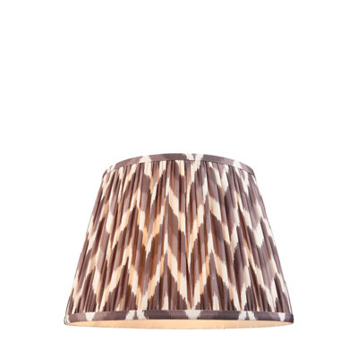 Elegant Handcrafted Pearl Grey Tapered Lamp Shade - 35cm with Zigzag Design