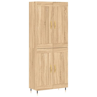 Elegant Highboard Sonoma Oak 69.5x34x180 cm Engineered Wood