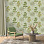 Elegant Home Vintage Green Willow Woodlands Birds Wallpaper 283876