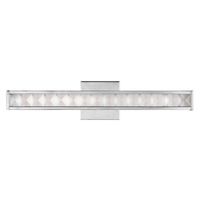 Elegant Integrated LED Wall Light with Faceted Crystals in Polished Chrome - 20W Vanity Fixture