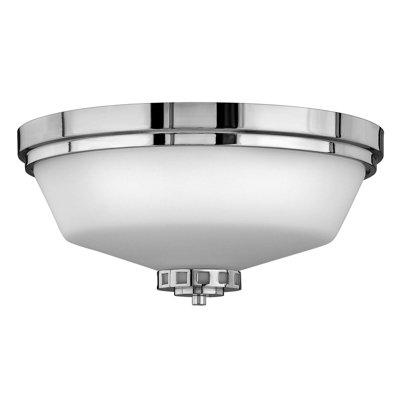 Elegant IP44 3 Bulb Flush Light with Opal Glass Shade and Polished Chrome Finish