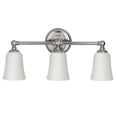 Elegant IP44 3 Bulb Wall Light with Opaque Glass and Polished Chrome Finish