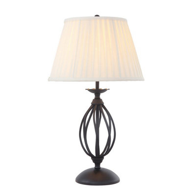 Elegant Ivory Shade Table Lamp for Dining Room with Black Finish