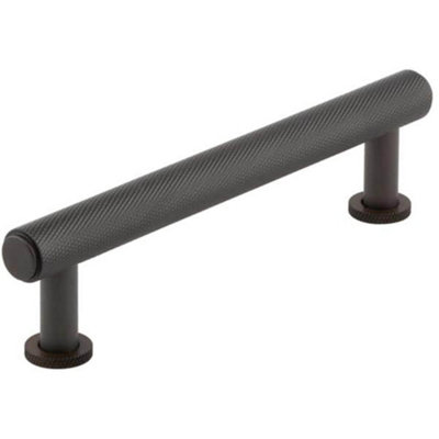 Elegant Knurled Cabinet Handle 128mm in Dark Bronze Finish - Kitchen Drawer Pull Handle