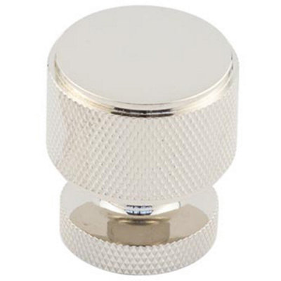 Elegant Knurled Cupboard Knob in Polished Nickel with Antique Brass Options - Kitchen Cabinet Knob