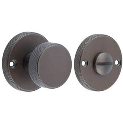 Elegant Knurled Turn & Release in Dark Bronze for Luxury Doors - Door Handle