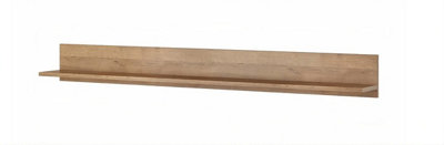 Elegant Larona 02 Wall Shelf 1850mm Oak Satin & Touchwood - Chic Display for Your Treasures H200mm D210mm