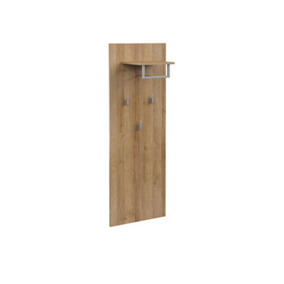 Elegant Larona 03 Hallway Hanger 500mm in Oak Riviera - Compact Entryway Solution H1400mm D300mm