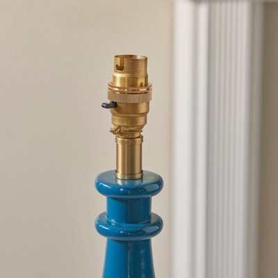 Elegant Marlin Blue Table Lamp Base with Brass Accent for Stylish Home ...