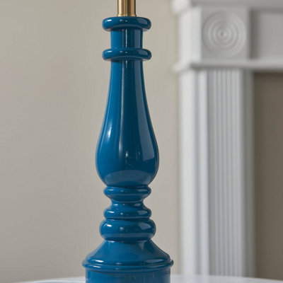 Elegant Marlin Blue Table Lamp Base with Brass Accent for Stylish Home ...