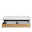 Elegant Massi Right Sided Single Bed with Mattress and Storage - Natural Hickory & Alpine White (H)700mm (W)1020mm (D)2120mm
