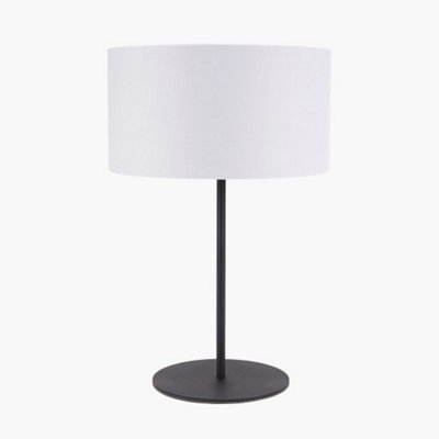 Elegant Matt Black and Ivory Table Lamp