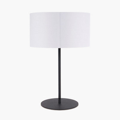 Elegant Matt Black and Ivory Table Lamp