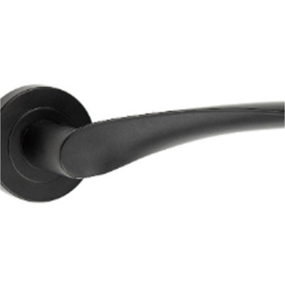 Elegant Matt Black Lever Door Handle for Modern Spaces - Interior Handle