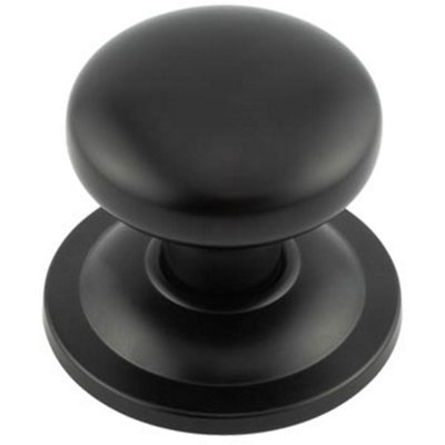 Elegant Matt Black Stainless Steel Centre Door Knob for Stylish Interiors - External Front Door Knob