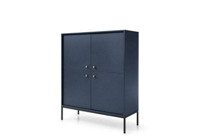 Elegant Mono Highboard Cabinet H1250mm W1040mm D390mm in Navy - Sophisticated Storage for Modern Living