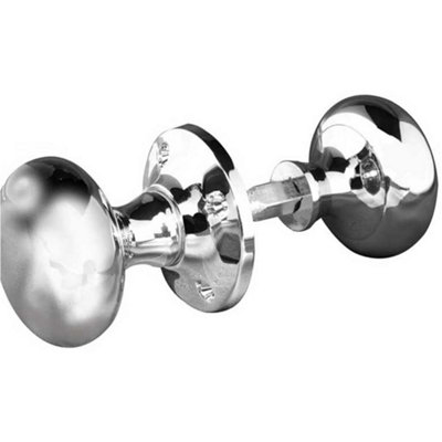 Elegant Mushroom Rim Door Knob in Polished Chrome - 50mm Design