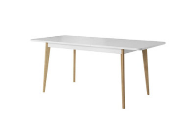 Elegant Nordi Extending Dining Table H750mm W1400-1800mm D800mm in White and Oak Riviera - Stylish Dining Solution