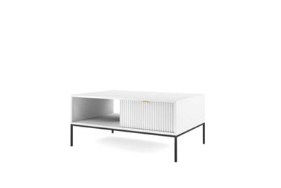Elegant Nova Coffee Table H460mm W1040mm D680mm in White Matt - Sleek and Versatile