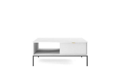 Elegant Nova Coffee Table H460mm W1040mm D680mm in White Matt - Sleek and Versatile