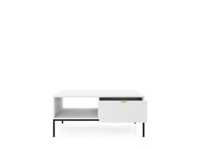 Elegant Nova Coffee Table H460mm W1040mm D680mm in White Matt - Sleek and Versatile