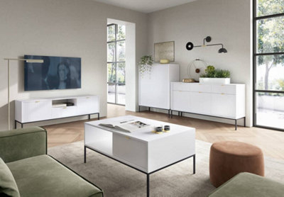 Elegant Nova Coffee Table H460mm W1040mm D680mm in White Matt - Sleek and Versatile