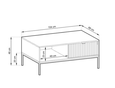 Elegant Nova Coffee Table H460mm W1040mm D680mm in White Matt - Sleek and Versatile