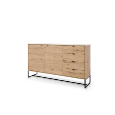 Elegant Oak Artisan Large Sideboard Cabinet W1530mm H890mm D390mm - Versatile Storage for Modern Living Spaces