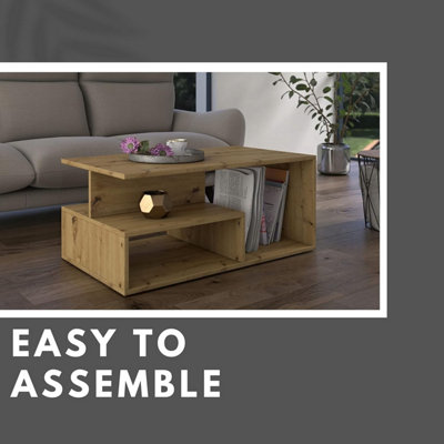 Elegant Minimalist Coffee Table With Book Storage photo