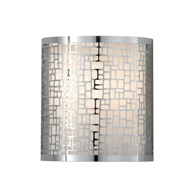 Elegant Off White Wall Light with Chrome Finish and LED Bulb