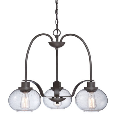 Elegant Old Bronze 1 Bulb Chandelier Pendant Light with LED E27 Socket