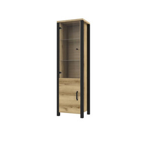 Elegant Olin 05 Tall Display Cabinet 560mm in Oak Grandson - Showcase Your Treasures in Style