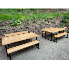 Elegant Outdoor Beech Seating Bench with Back