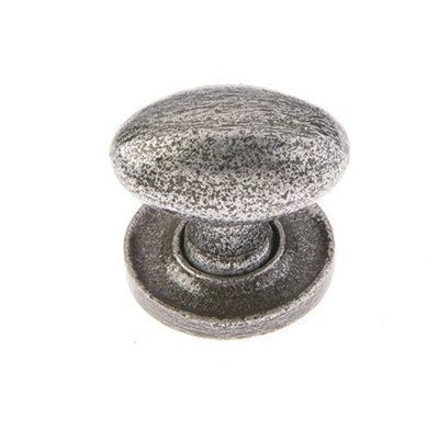 Elegant Oval Cupboard Knob in Pewter Finish, 27x36mm - Kitchen Cabinet Knob
