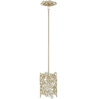 Elegant Pendant Ceiling Light with Crystals and Silver Leaf Finish for Modern Interiors