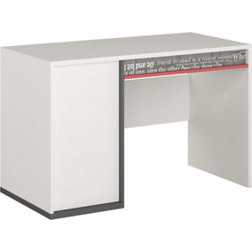 Elegant Philosophy Computer Desk in Grey & White (H)750mm (W)1200mm (D)500mm - Modern Home Office Solution