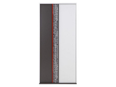Elegant Philosophy Hinged Wardrobe in Grey & White (H)1980mm (W)900mm (D)500mm - Sleek & Spacious Storage Solution