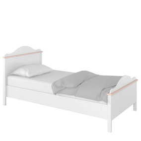 Elegant Pink & White Matt Luna Single Bed Frame with Mattress - Compact 1040mm x 1000mm x 2090mm with Optional Storage Drawer