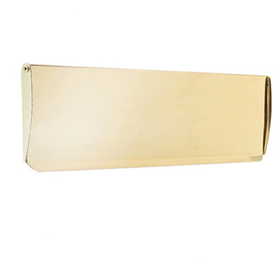 Elegant Polished Brass Plain Inner Door Tidies 304x88mm for a Modern Touch - Internal Letter Box Plate