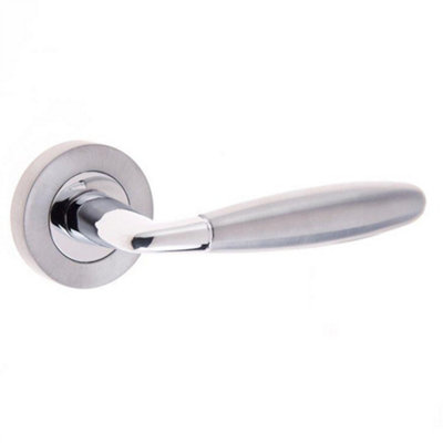 Elegant Polished Chrome and Satin Chrome Door Handle Set for Internal Doors - Interior Handle