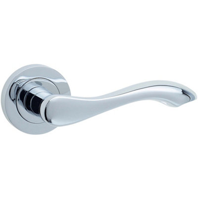Elegant Polished Chrome Door Handle for Traditional Interiors - Interior Handle