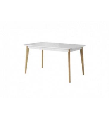 Elegant Primo Extendable Dining Table H750mm W1400 D800mm in White and Oak Riviera - Versatile Dining Solution