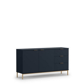Elegant Pula Sideboard Cabinet 150cm - Luxurious Navy with Glamorous Gold Legs - W1500mm x H800mm x D410mm